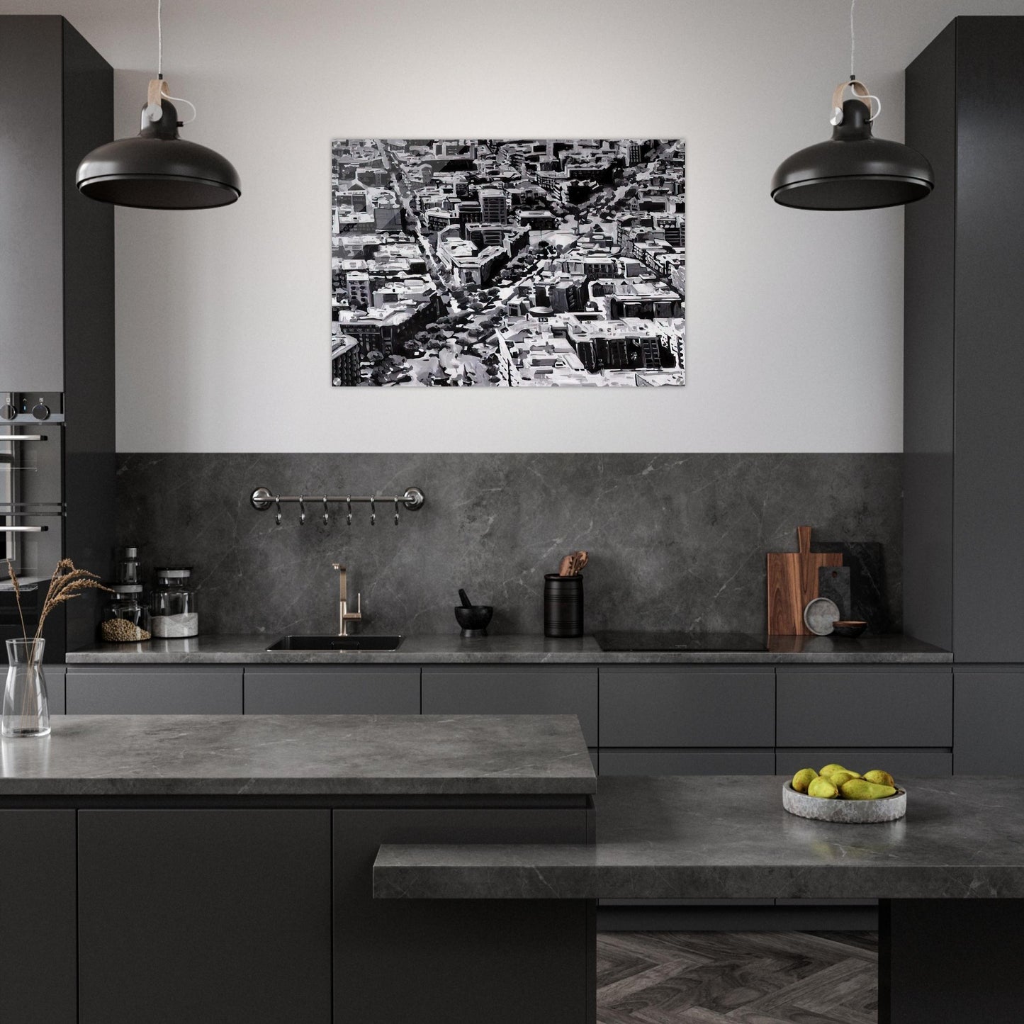 TOWNSCAPE MADRID - Gerhard Richter Acrylic Print - 70x100 cm / 28x40″ inches | Gerhard Richter Wall Art | Gerhard Richter Prints