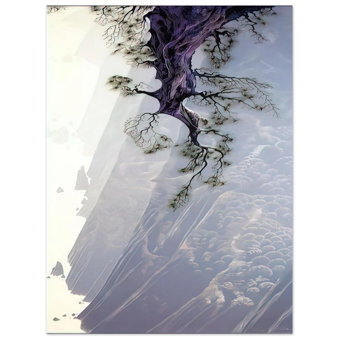 Eyvind Earle - Mountain Rise 75x100 cm / 30x40inches Fine Art Poster