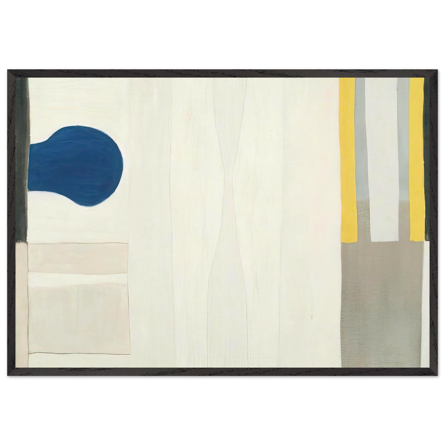 Blue Form on White - 1964 - William Scott 70x100 cm / 28x40 inches Framed Art Print – Black Wooden Frame
