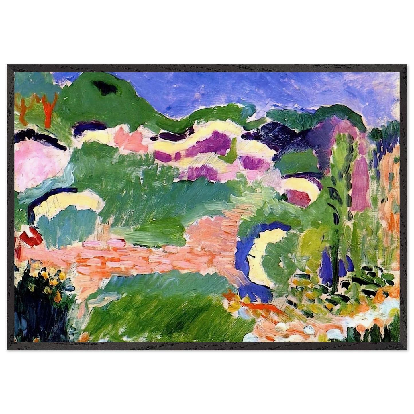 LES GENETS 1905 - Henri Matisse 70x100 cm / 28x40 inches Framed Art Print – Black Wooden Frame