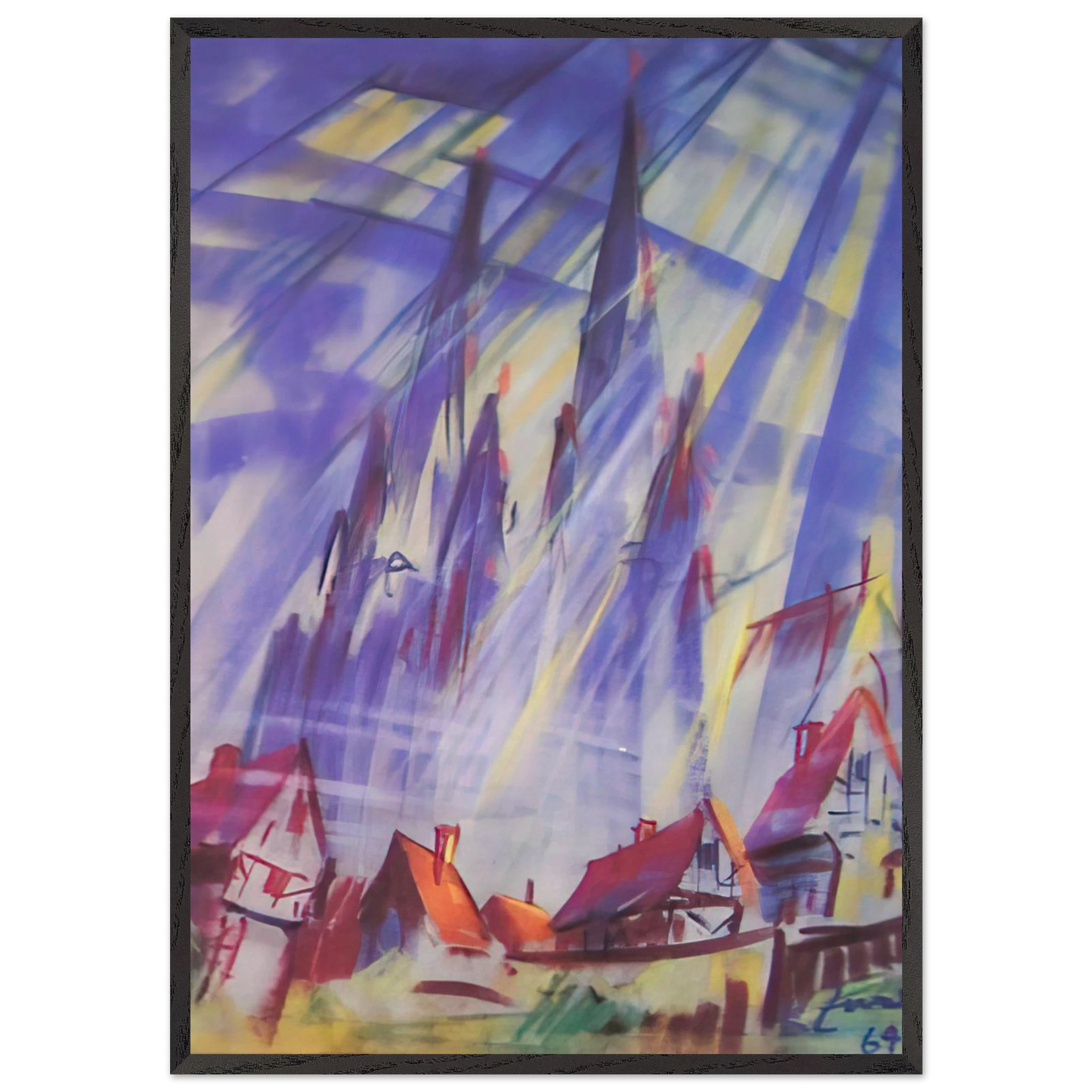 Untitled - 1964 N4 - Konrad Zuse 70x100 cm / 28x40 inches Framed Art Print – Black Wooden Frame