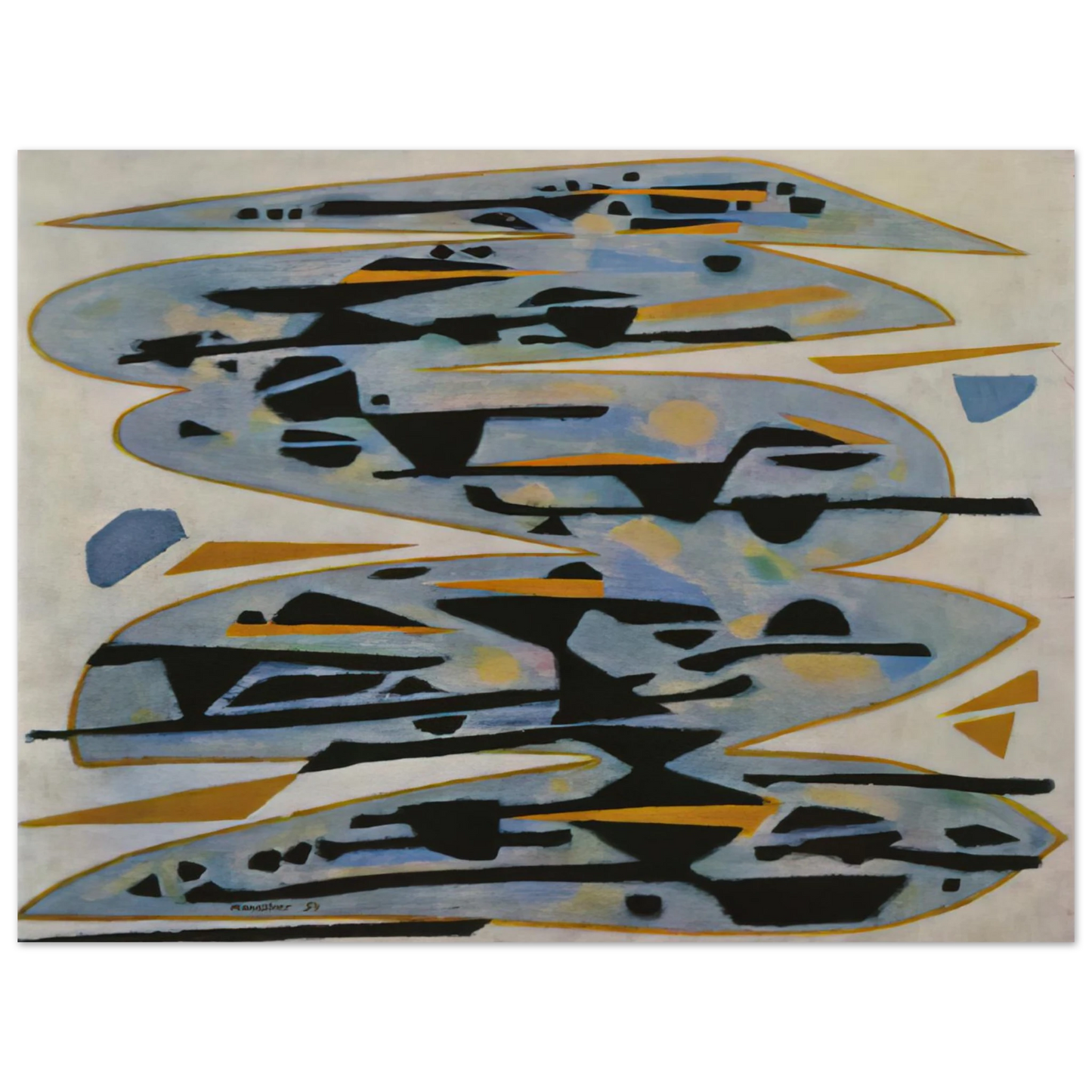 Alfred Manessier - Morte eau - 1954 75x100 cm / 30x40inches Fine Art Poster
