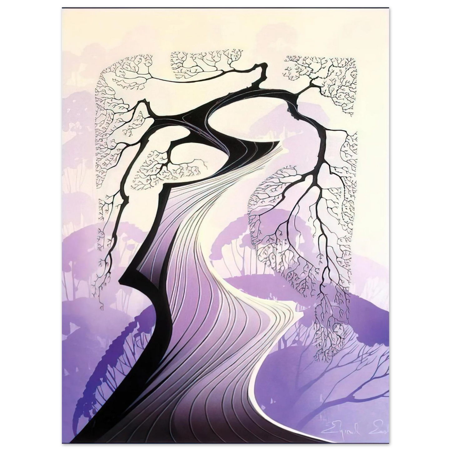 Eyvind Earle - Carmel Cypress 75x100 cm / 30x40inches Fine Art Poster