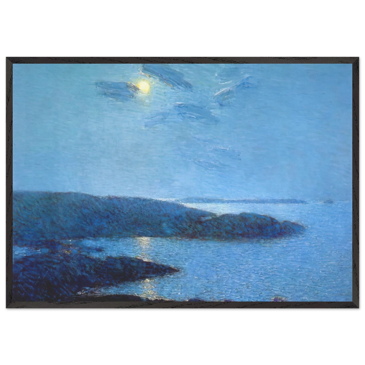 Moonlight N4 - Childe Hassam 70x100 cm / 28x40 inches Framed Art Print – Black Wooden Frame