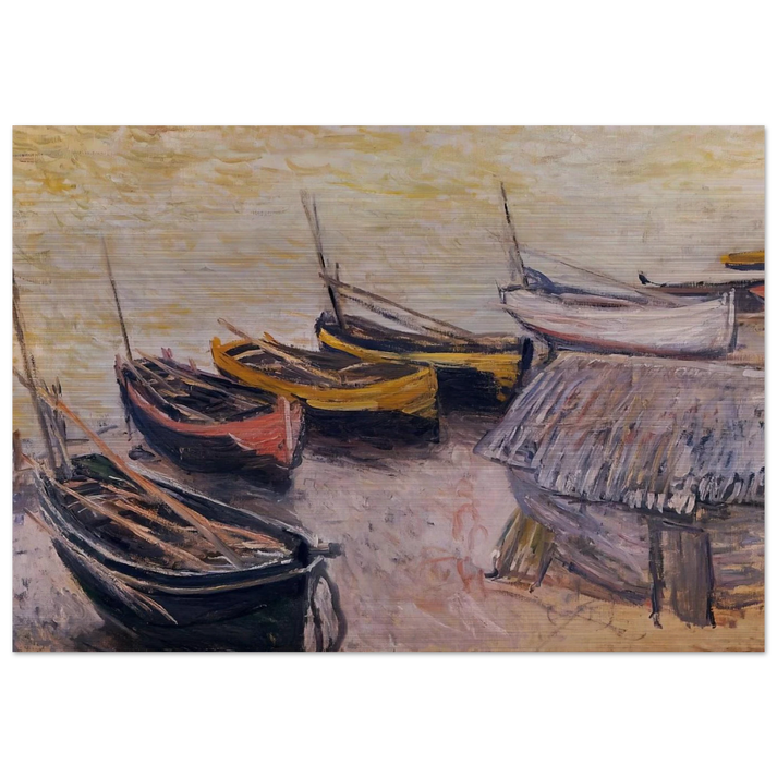 Boats on the Beach - claude monet Brushed Aluminum Print - 70x100 cm / 28x40 inches | claude monet Aluminum Print | claude monet Prints