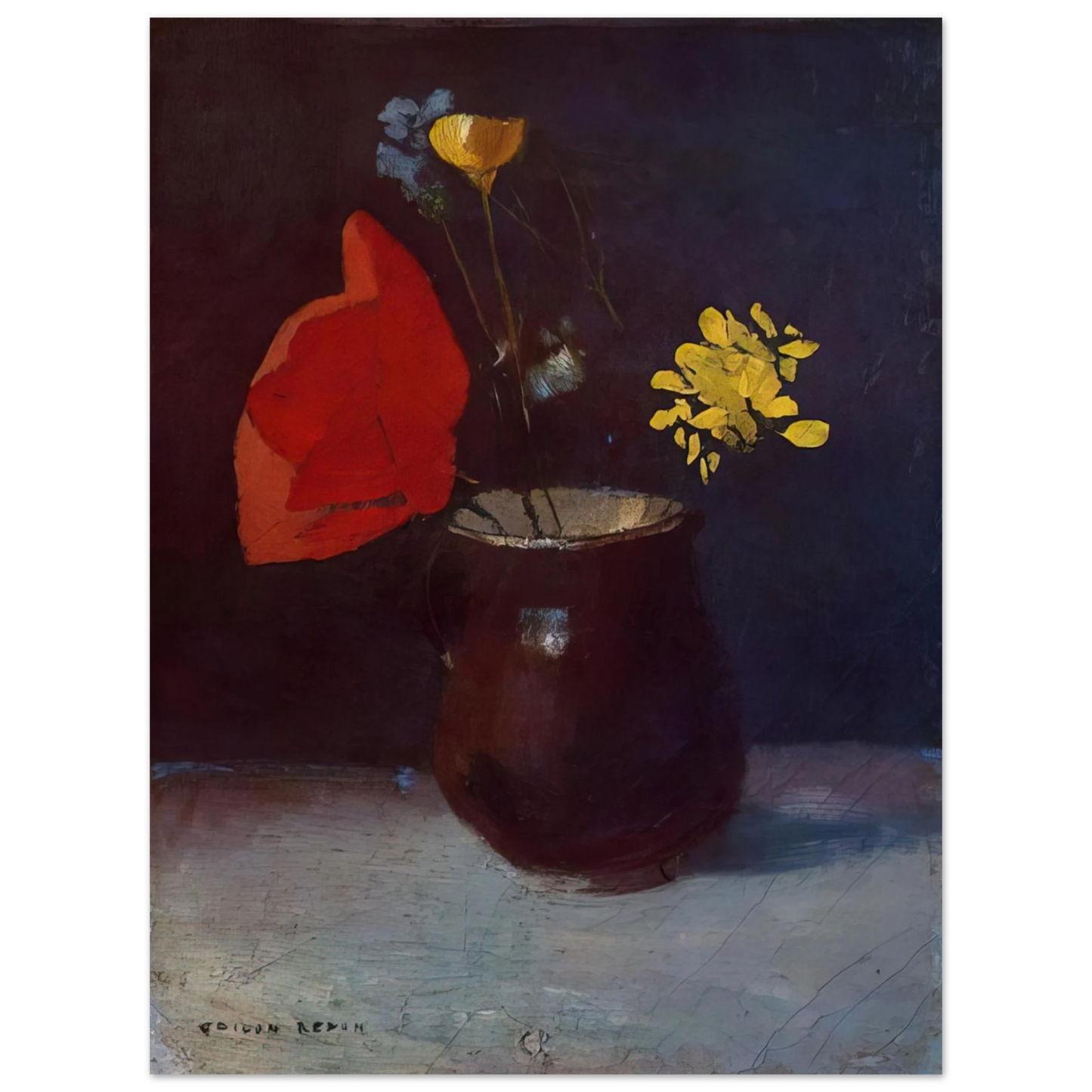 Odilon Redon - PITCHER OF FLOWERS 75x100 cm / 30x40inches Fine Art Poster