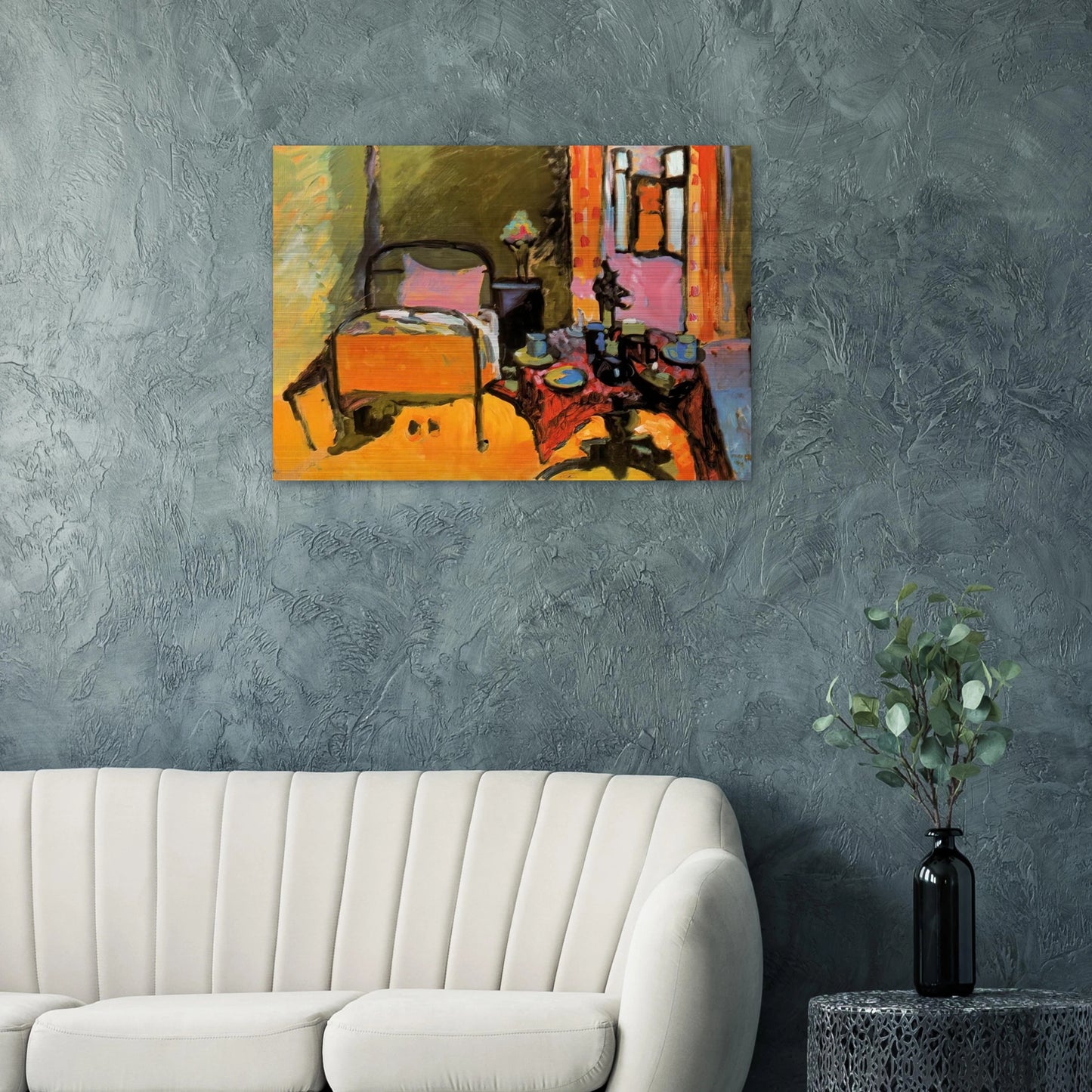 BEDROOM IN AINTMILLERSTRASSE 1909 - Wassily Kandinsky Brushed Aluminum Print - 70x100 cm / 28x40 inches | Wassily Kandinsky Aluminum Print | Wassily Kandinsky Prints