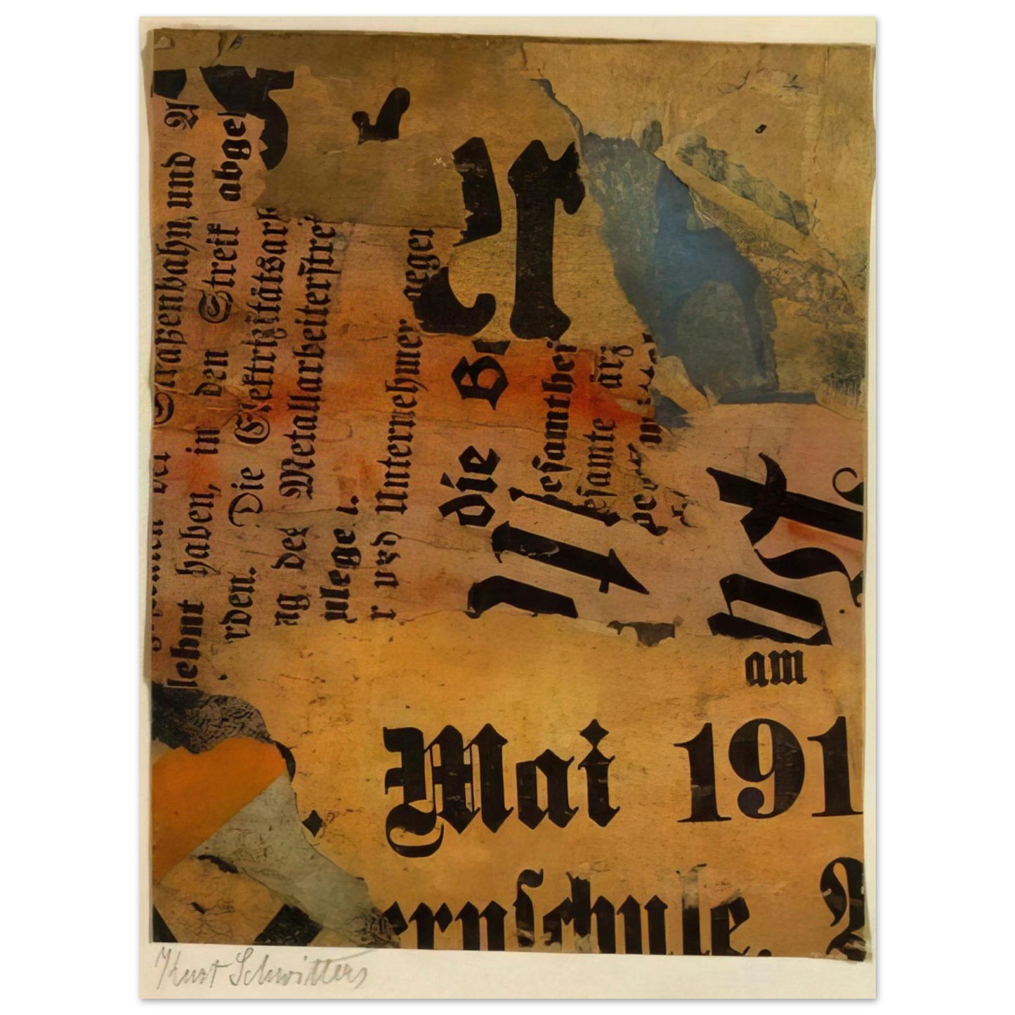 Kurt Schwitters - MAI 191 1919 75x100 cm / 30x40inches Fine Art Poster