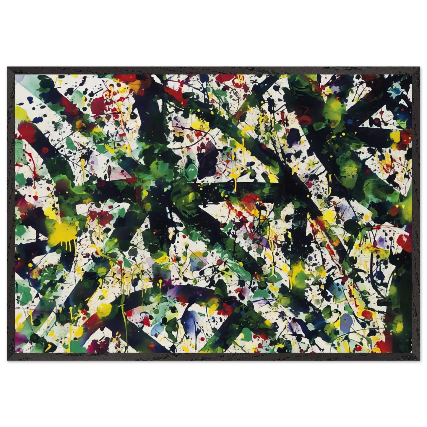 Green Buddha - Sam Francis 70x100 cm / 28x40 inches Framed Art Print – Black Wooden Frame