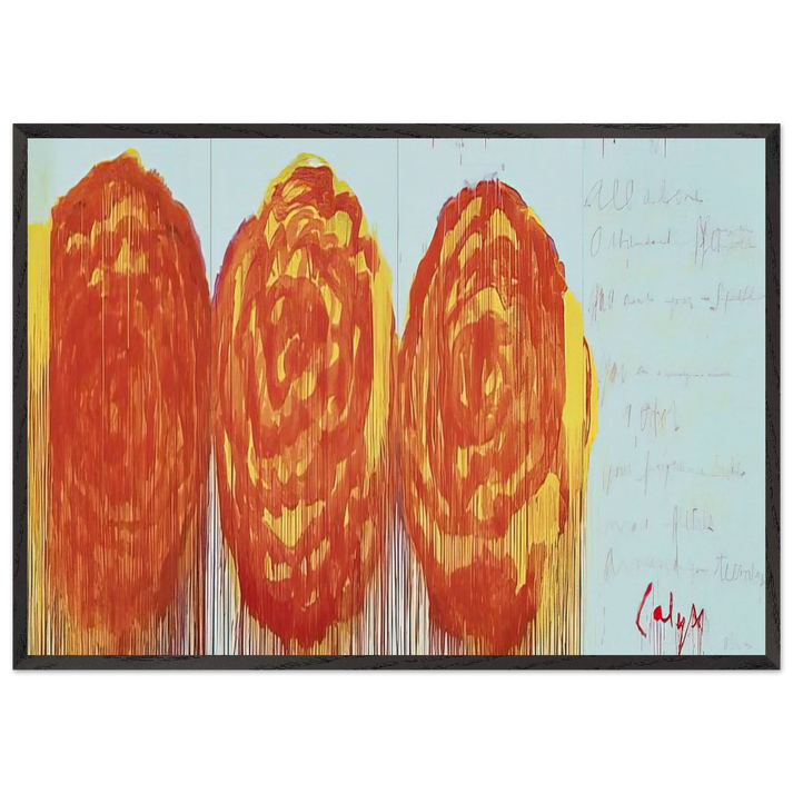 The Rose II - Cy Twombly 70x100 cm / 28x40 inches Framed Art Print – Black Wooden Frame