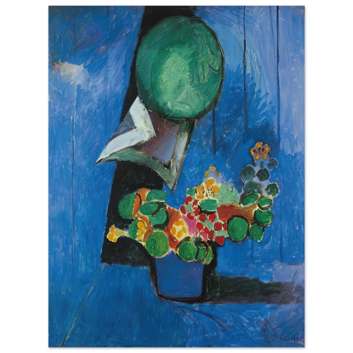 Henri Matisse - FLOWERS AND CERAMIC PLATE 1913 75x100 cm / 30x40inches Fine Art Poster