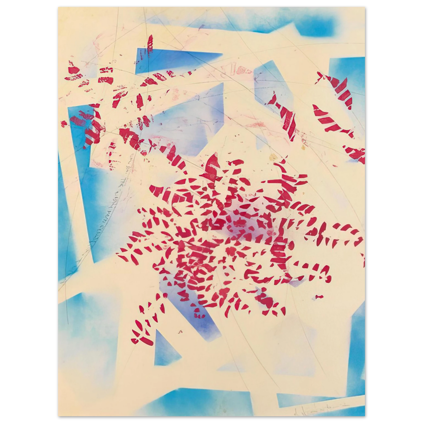 Alighiero Boetti - UNO DEI TRE QUADRI MUTI SENZA SCRITTURA 1988 75x100 cm / 30x40inches Fine Art Poster