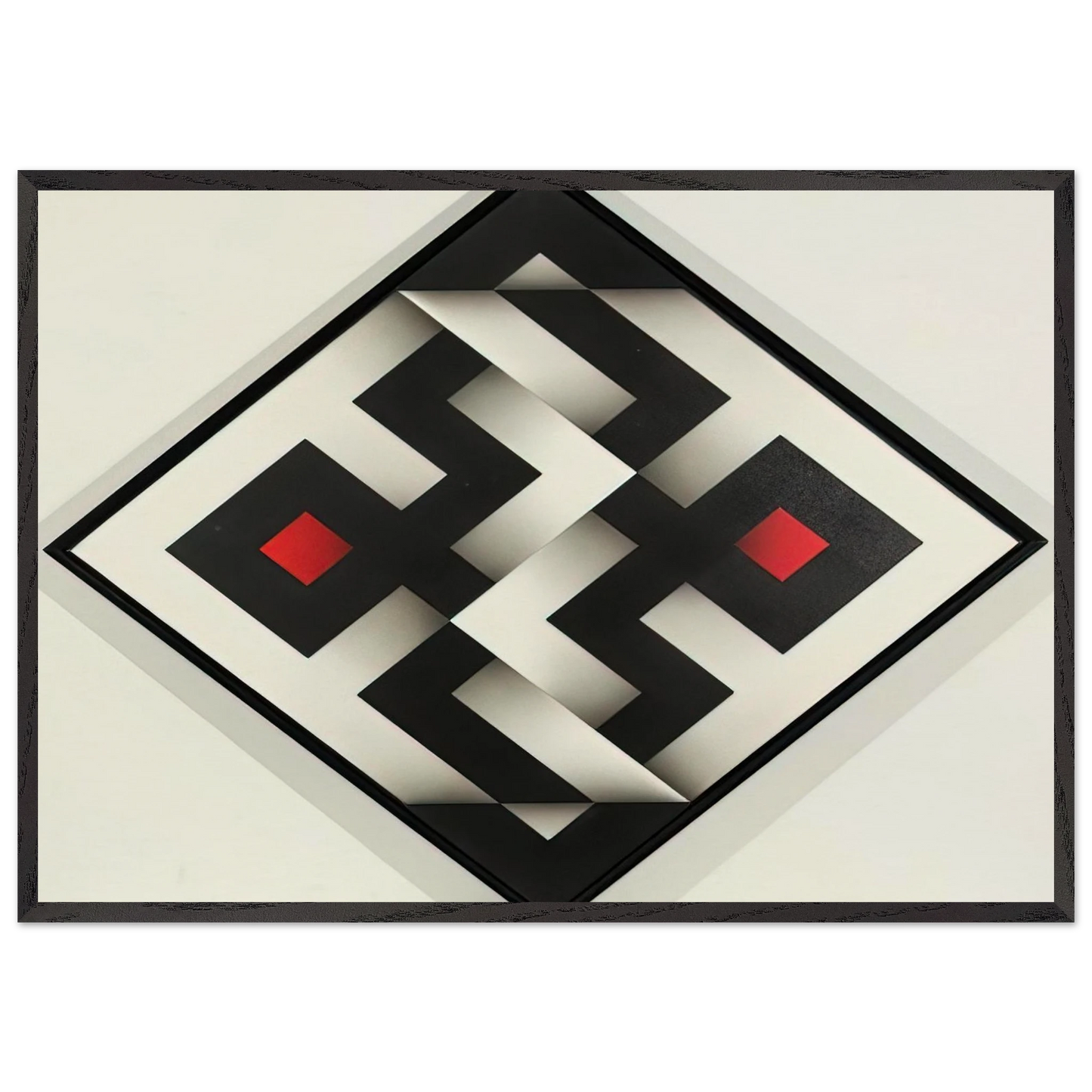 Ibawabi - 1975 - Omar Rayo 70x100 cm / 28x40 inches Framed Art Print – Black Wooden Frame