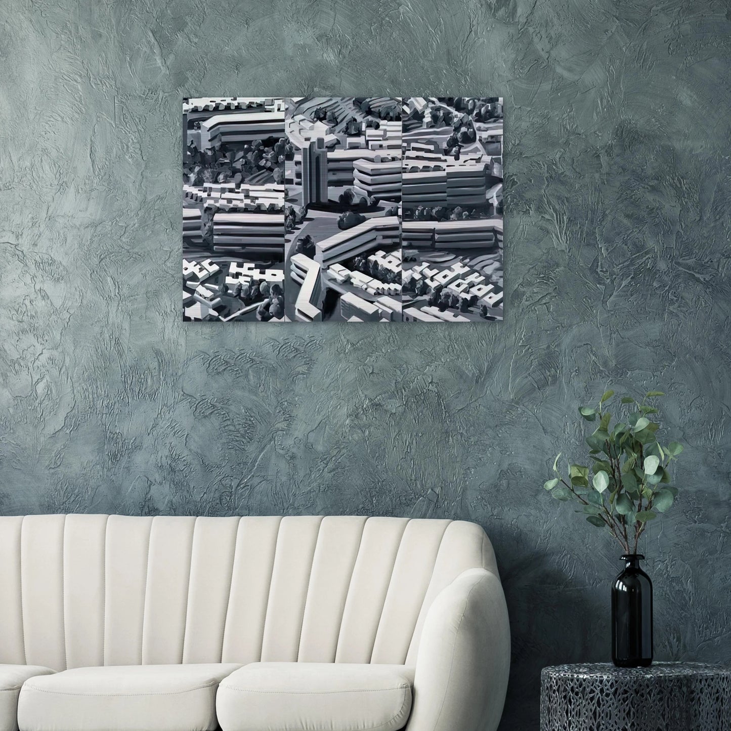 TOWNSCAPE TR 1969 - Gerhard Richter Brushed Aluminum Print - 70x100 cm / 28x40 inches | Gerhard Richter Aluminum Print | Gerhard Richter Prints