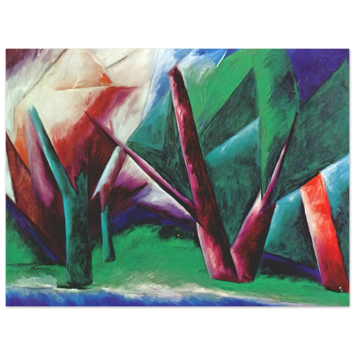 Natalia Goncharova - Forest Red-green - 1914 75x100 cm / 30x40inches Fine Art Poster