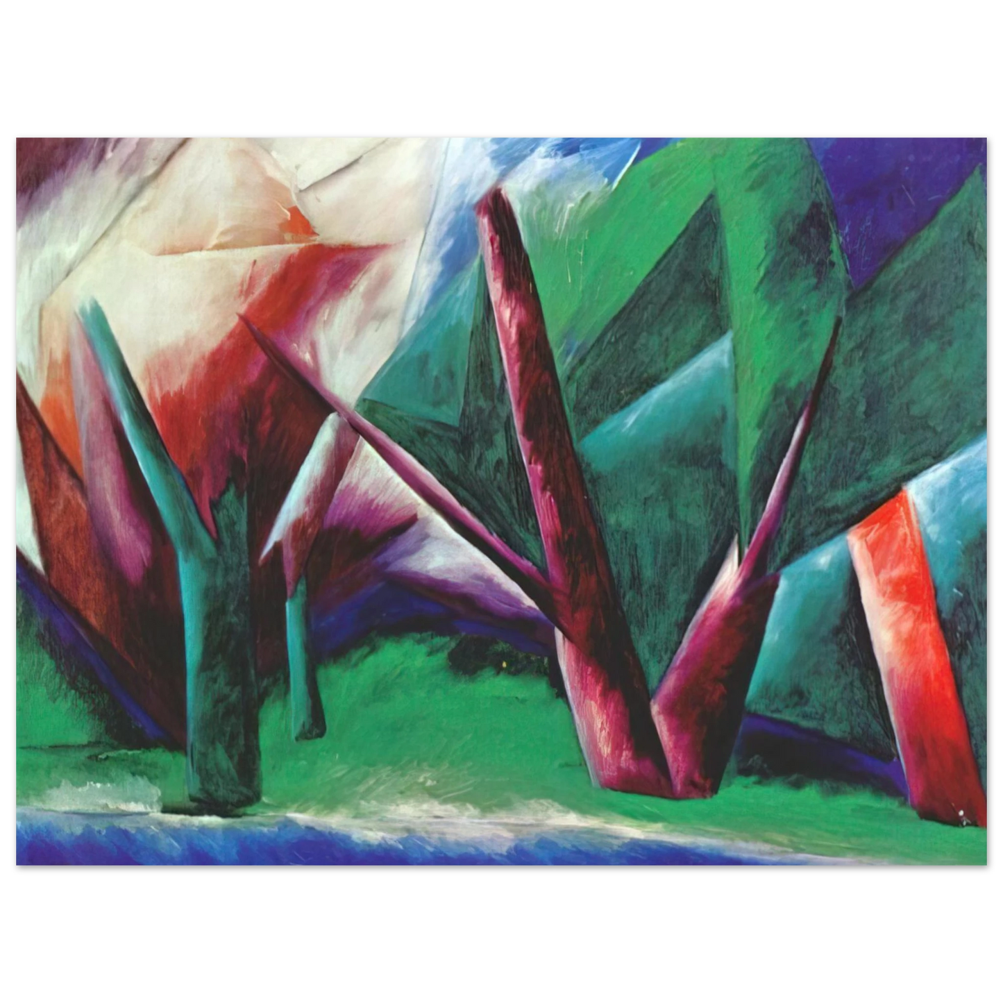 Natalia Goncharova - Forest Red-green - 1914 75x100 cm / 30x40inches Fine Art Poster