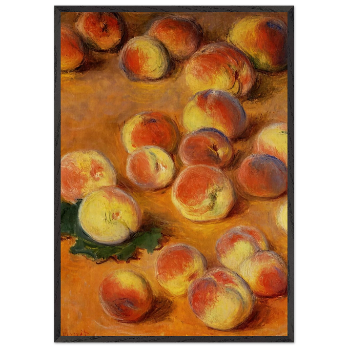Peaches N1 - claude monet 70x100 cm / 28x40 inches Framed Art Print – Black Wooden Frame