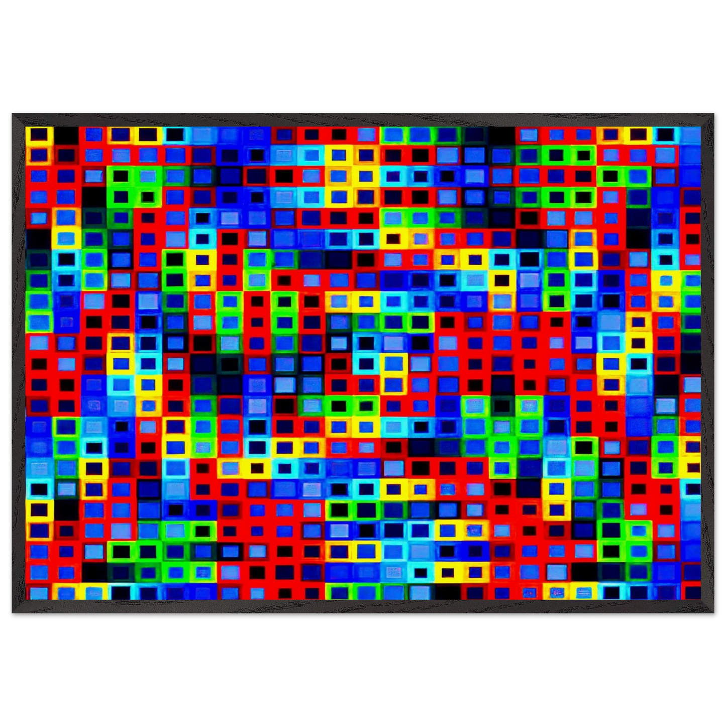 Orion-K - 1972 - Victor Vasarely 70x100 cm / 28x40 inches Framed Art Print – Black Wooden Frame