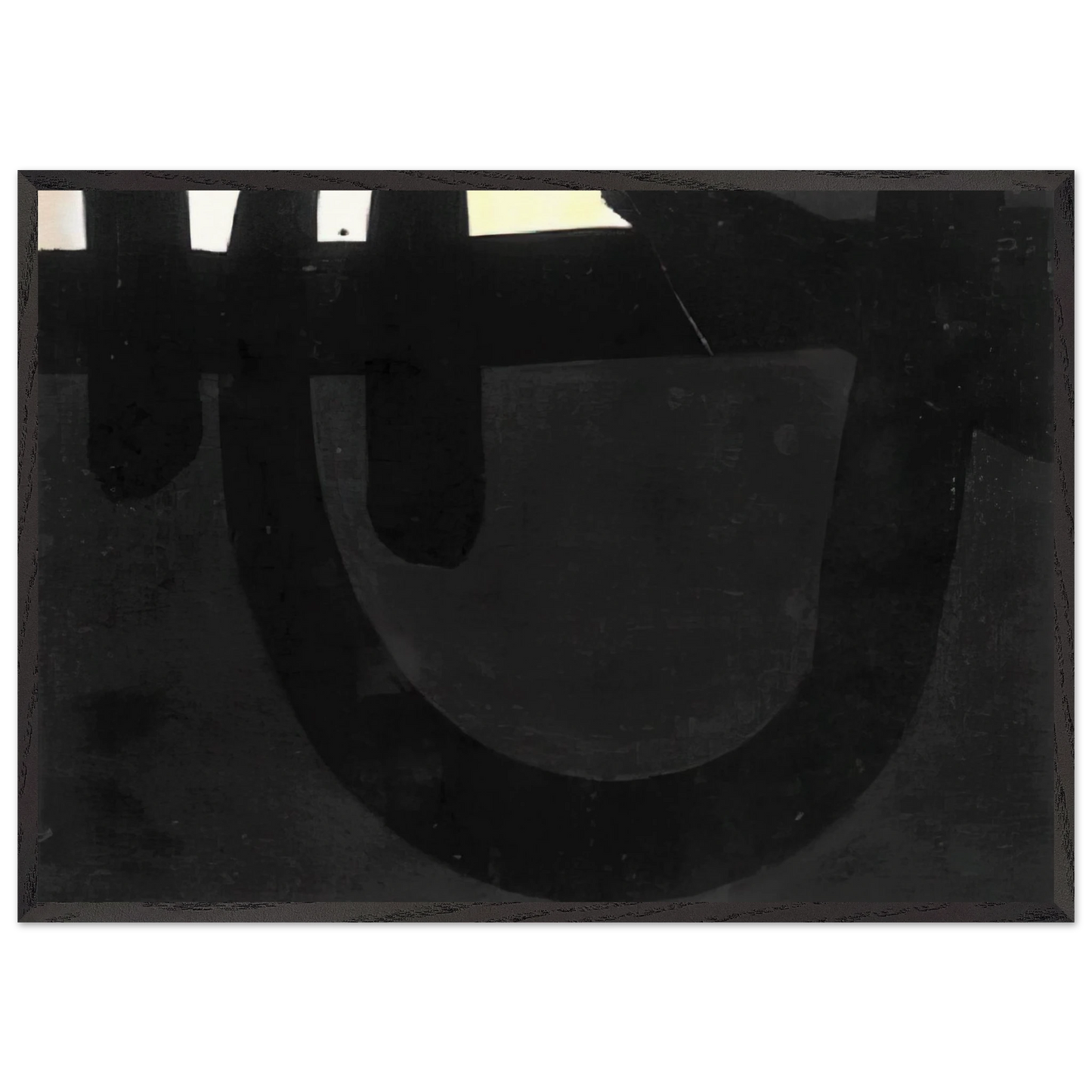 Peinture 8 aout 1974 - 1974 - Pierre Soulages 70x100 cm / 28x40 inches Framed Art Print – Black Wooden Frame