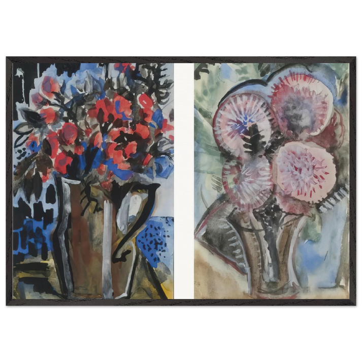 Still Life - Expressionism - Natalia Goncharova 70x100 cm / 28x40 inches Framed Art Print – Black Wooden Frame