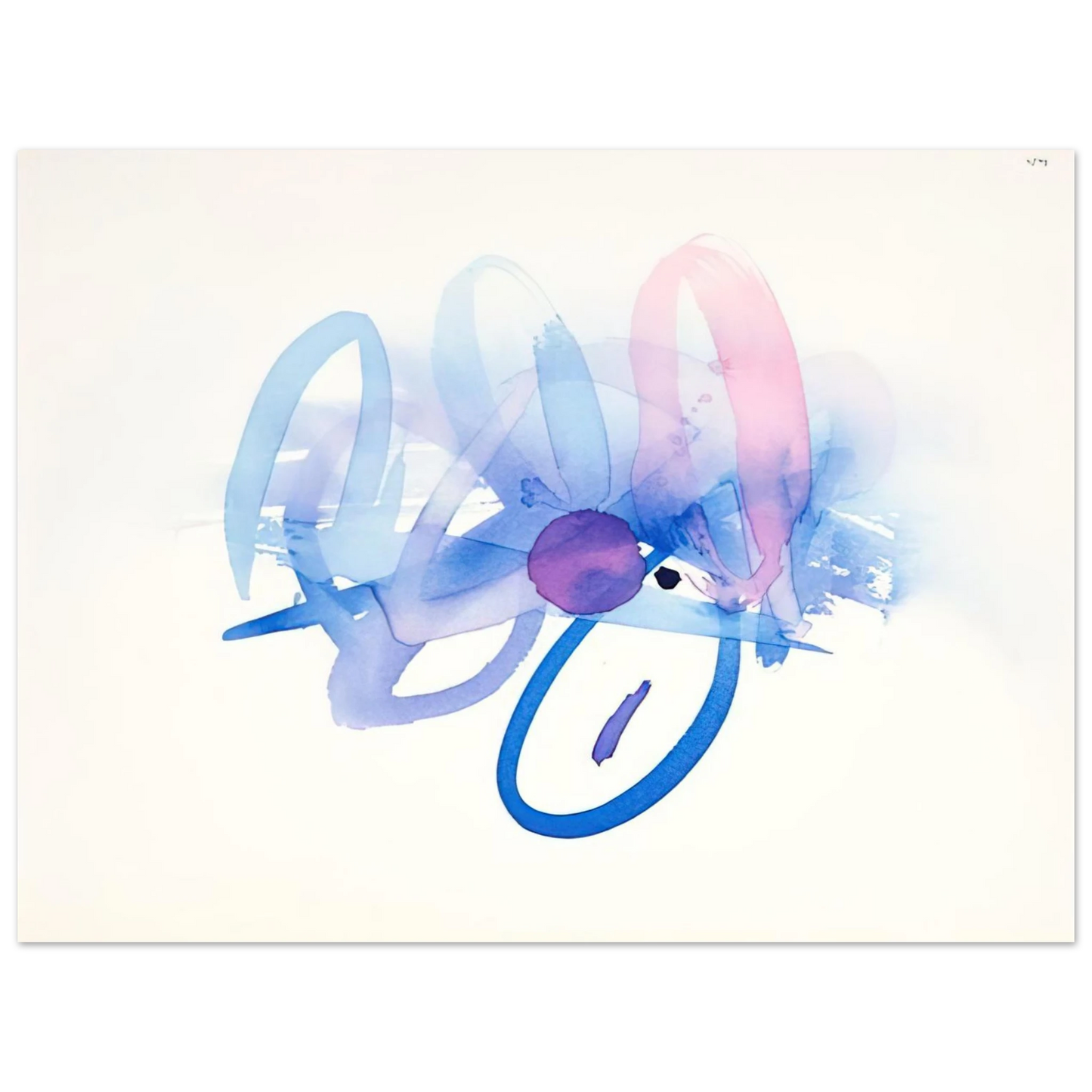 Luis Feito - UNTITLED PURPLE PINK AND BLUE 75x100 cm / 30x40inches Fine Art Poster