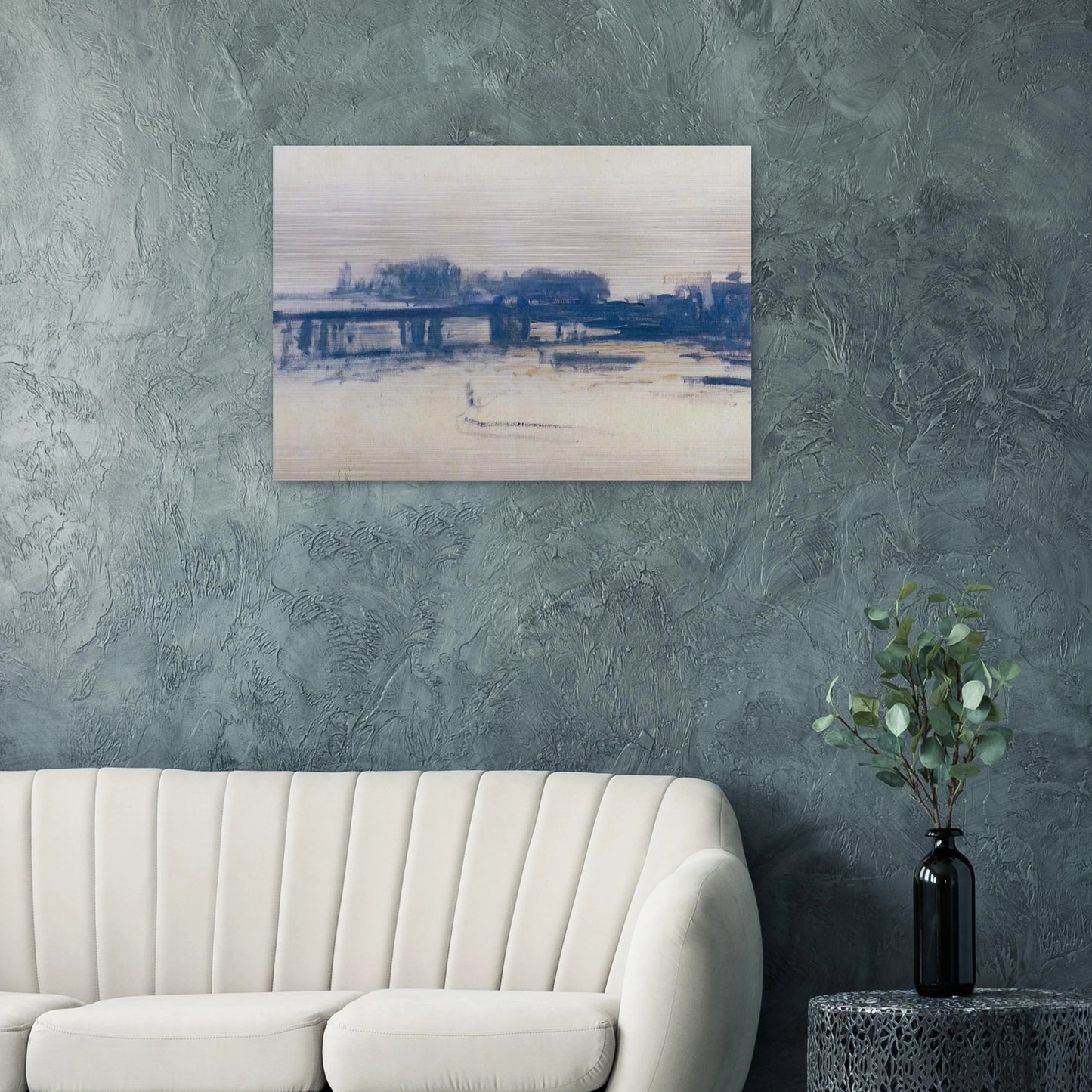 Charing Cross Bridge study - claude monet Brushed Aluminum Print - 70x100 cm / 28x40 inches | claude monet Aluminum Print | claude monet Prints