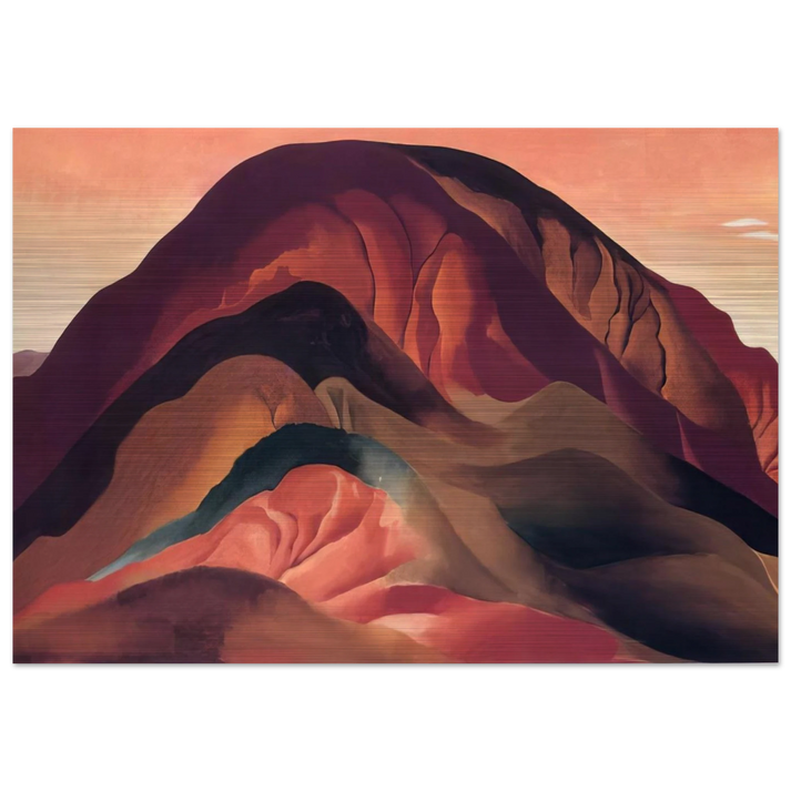 Rust Red Hills - Georgia O'Keeffe Brushed Aluminum Print - 70x100 cm / 28x40 inches | Georgia O'Keeffe Aluminum Print | Georgia O'Keeffe Prints