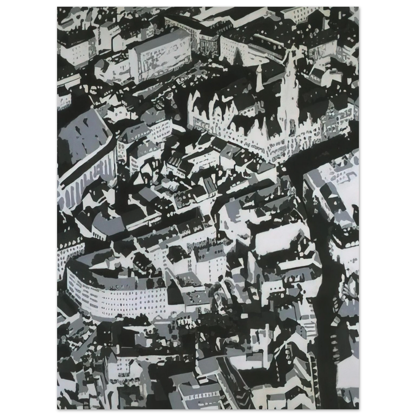 Gerhard Richter - TOWNSCAPE MU 1968 75x100 cm / 30x40inches Fine Art Poster