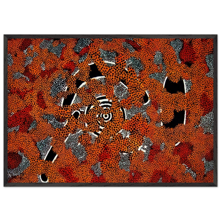 Love Sun Dreaming - 1972 - Clifford Possum Tjapaltjarri 70x100 cm / 28x40 inches Framed Art Print – Black Wooden Frame