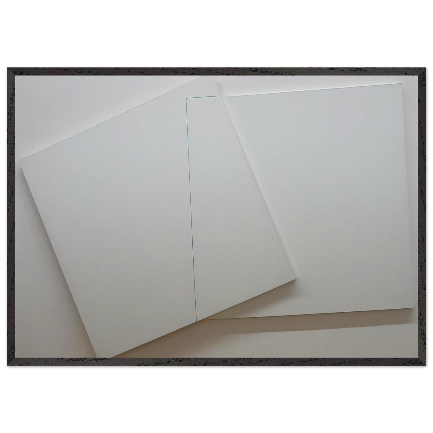 Supersition et transparence Carre derriere 0-90 degrees carre devant 20 110 degrees - Minimalism - Francois Morellet 70x100 cm / 28x40 inches Framed Art Print – Black Wooden Frame
