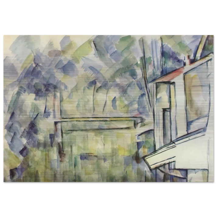 Mill on the River - Paul Cézanne Brushed Aluminum Print - 70x100 cm / 28x40 inches | Paul Cézanne Aluminum Print | Paul Cézanne Prints
