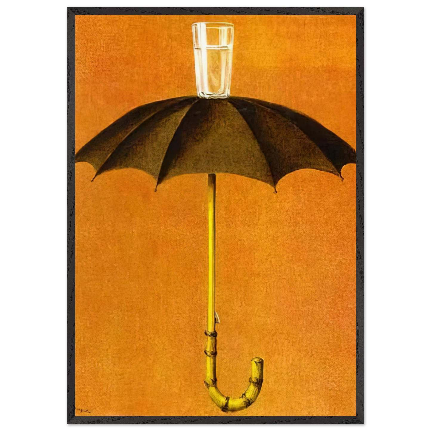 HEGEL S HOLIDAY 1958 - Rene Magritte 70x100 cm / 28x40 inches Framed Art Print – Black Wooden Frame