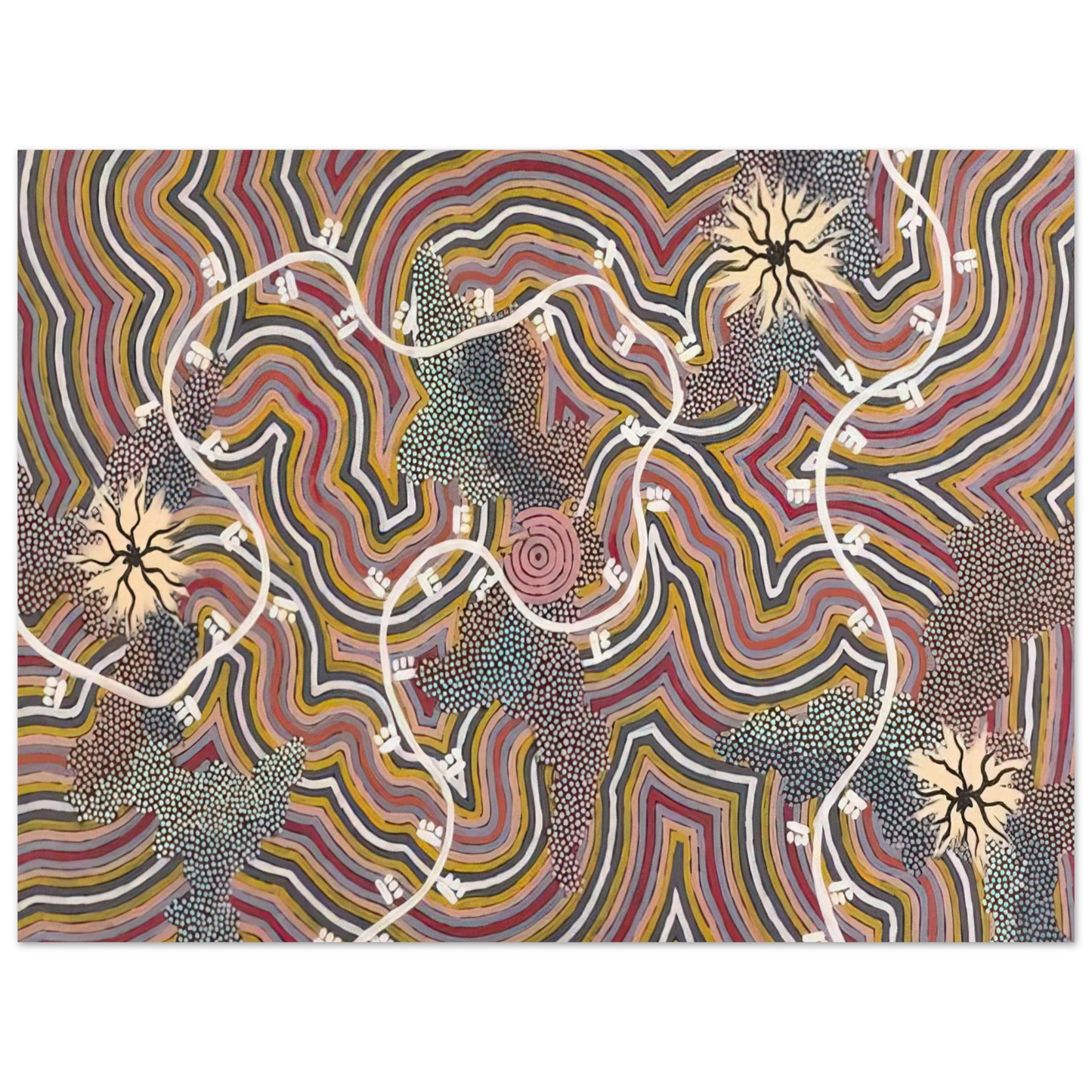 Clifford Possum Tjapaltjarri - Possum Dreaming - 1996 75x100 cm / 30x40inches Fine Art Poster