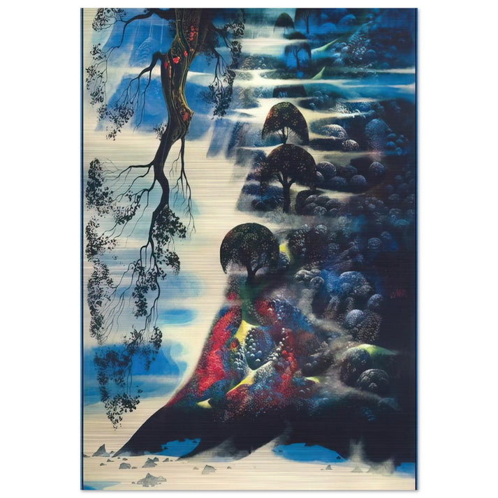 Summer Morning Mist - Eyvind Earle Brushed Aluminum Print - 70x100 cm / 28x40 inches | Eyvind Earle Aluminum Print | Eyvind Earle Prints