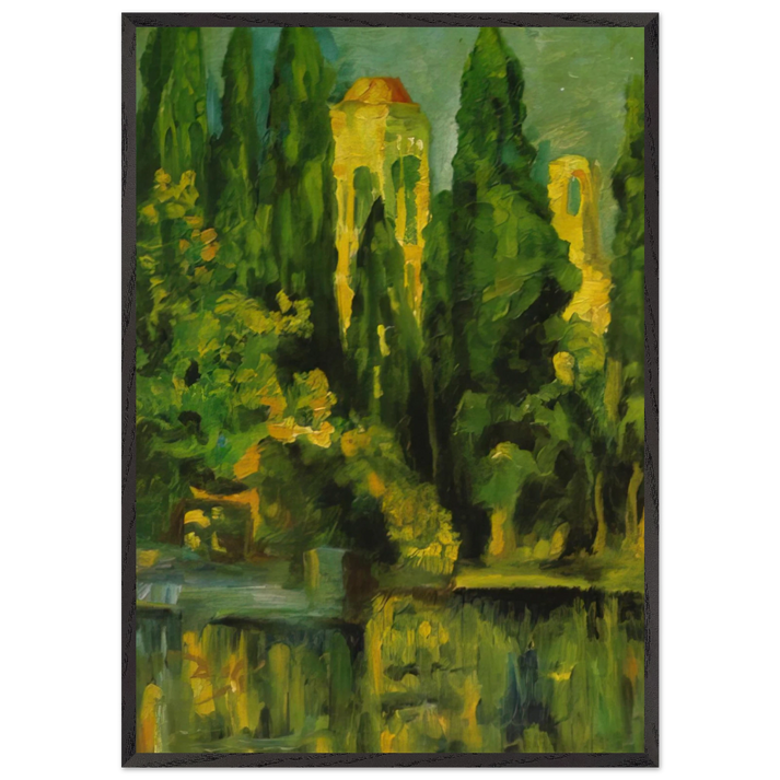 VILABERTRIN CHURCH TOWER 1919 - Salvador Dali 70x100 cm / 28x40 inches Framed Art Print – Black Wooden Frame