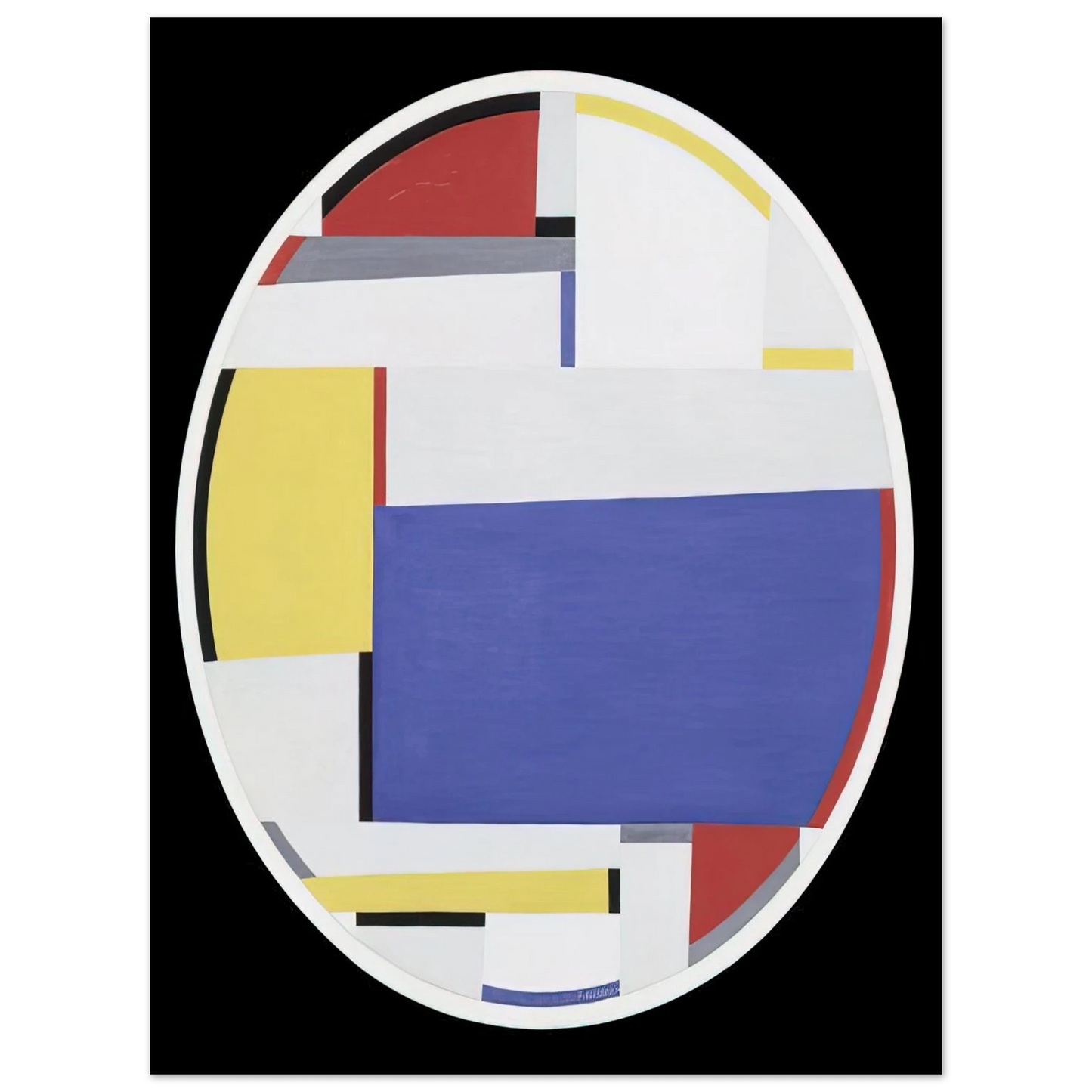 Fritz Glarner - Relational Painting, Tondo #40 - 1956 75x100 cm / 30x40inches Fine Art Poster