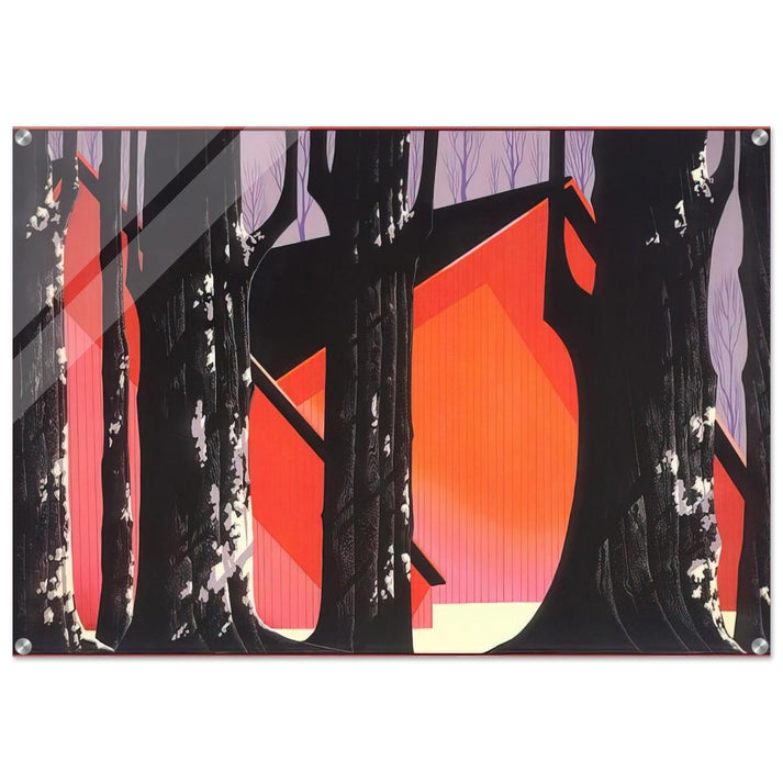 Winter Barnyard - Eyvind Earle Acrylic Print - 70x100 cm / 28x40″ inches