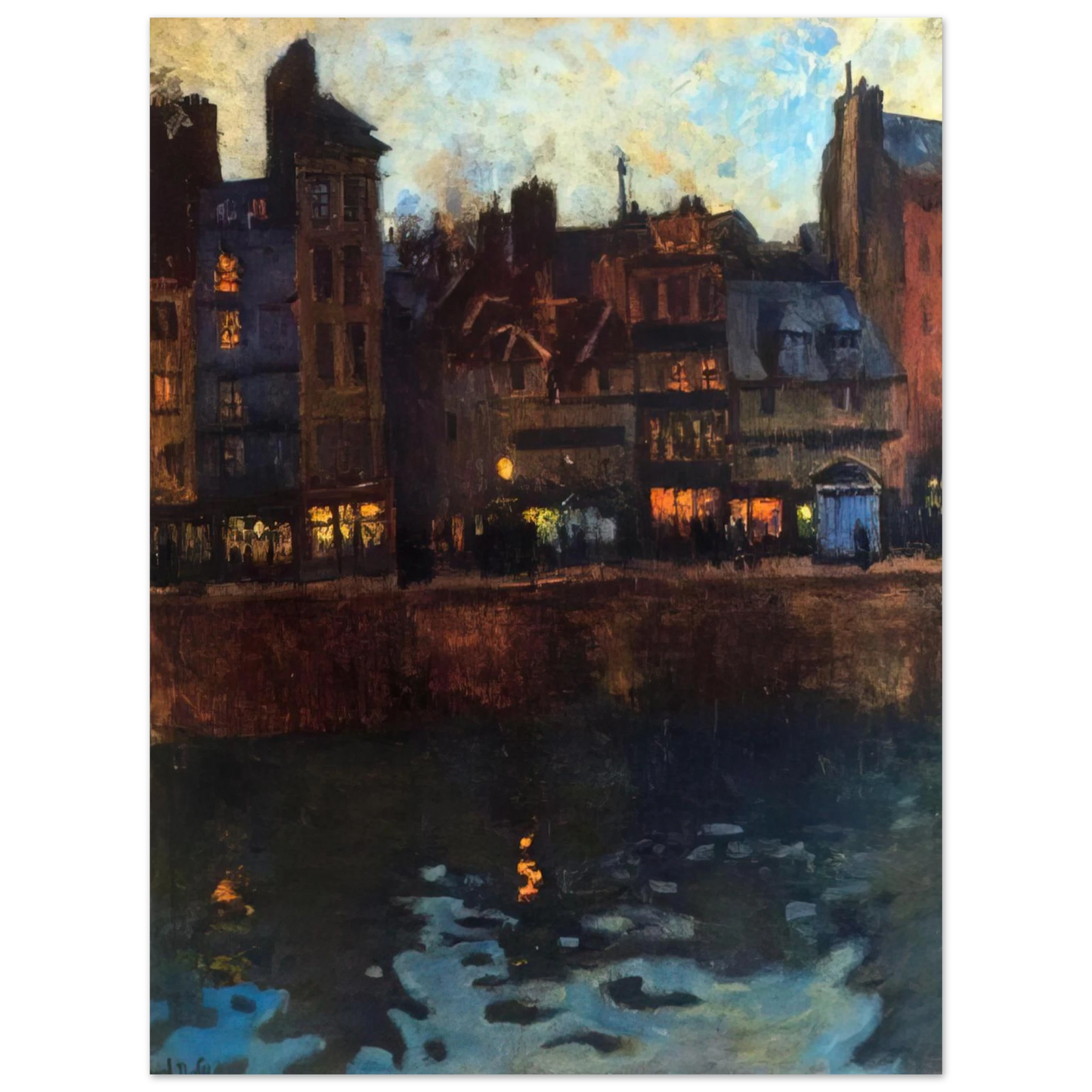 Raoul Dufy - PIER OF LE HAVRE IN THE EVENING 1901 75x100 cm / 30x40inches Fine Art Poster