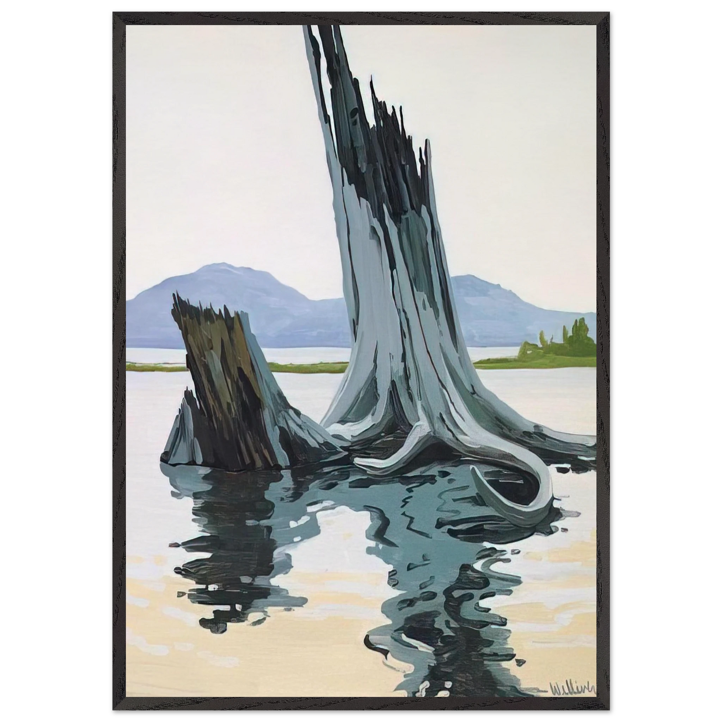 Stumps and Allagash - 1998 - Neil Welliver 70x100 cm / 28x40 inches Framed Art Print – Black Wooden Frame
