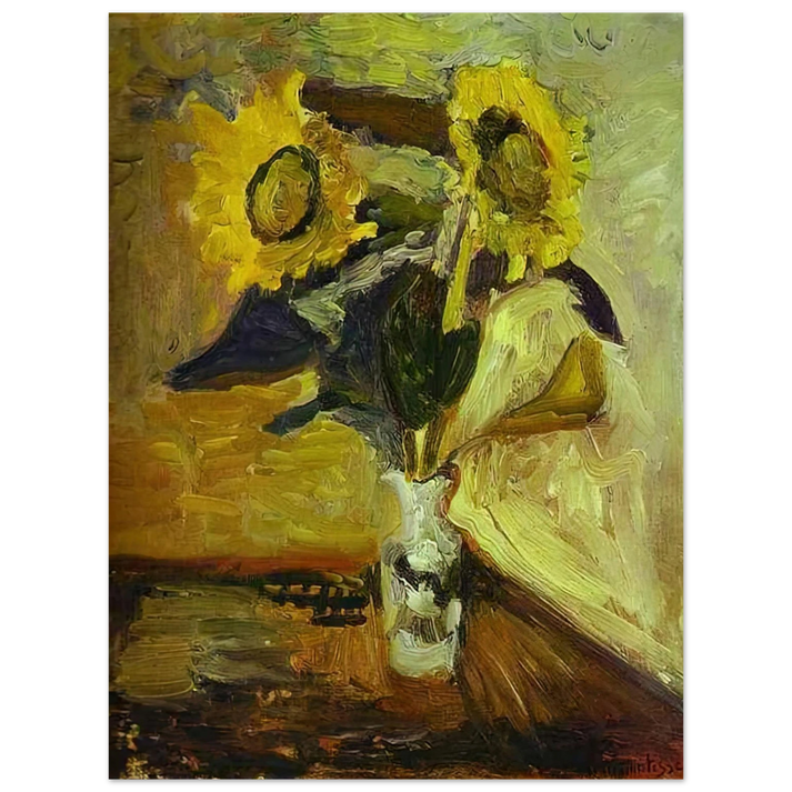 Henri Matisse - VASE OF SUNFLOWERS 1898 75x100 cm / 30x40inches Fine Art Poster