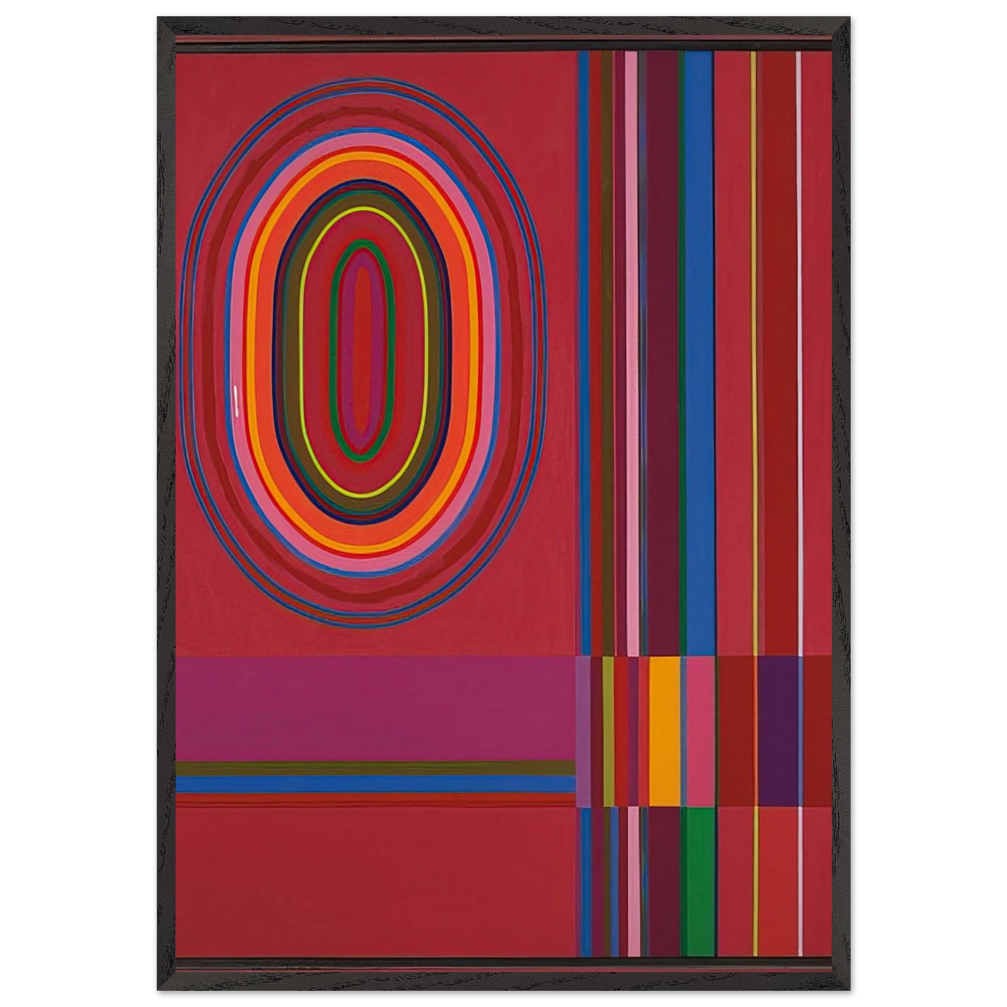 Red Rose - 1966 - John Ferren 70x100 cm / 28x40 inches Framed Art Print – Black Wooden Frame