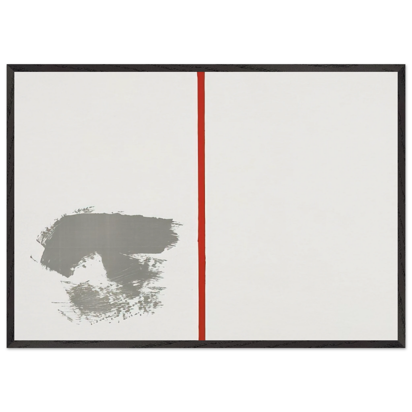 OHNE TITEL MIT ROTEM STRICH 1970 - Blinky Palermo 70x100 cm / 28x40 inches Framed Art Print – Black Wooden Frame