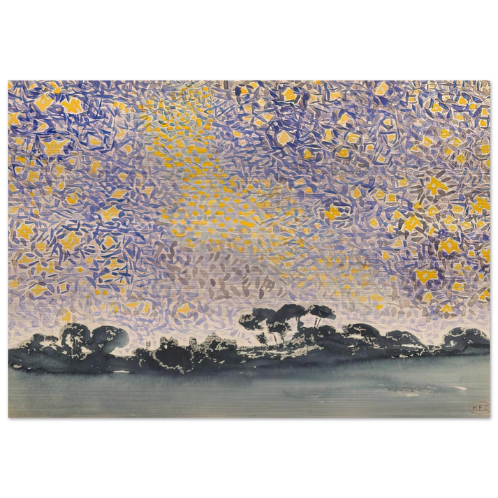 Landscape with Stars - Henri-Edmond Cross Brushed Aluminum Print - 70x100 cm / 28x40 inches | Henri-Edmond Cross Aluminum Print | Henri-Edmond Cross Prints
