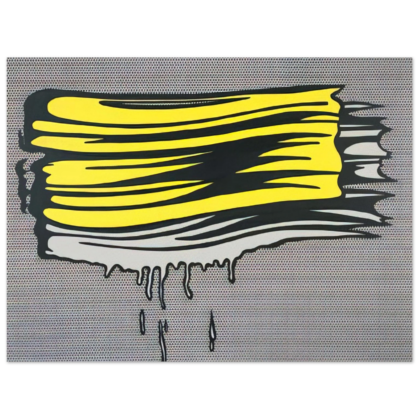 Roy Lichtenstein - YELLOW AND WHITE BRUSHSTROKES 1965 75x100 cm / 30x40inches Fine Art Poster