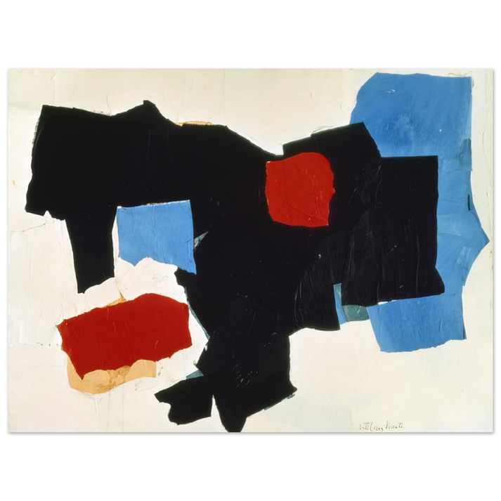 Esteban Vicente - BLUE RED BLACK AND WHITE 1961 75x100 cm / 30x40inches Fine Art Poster
