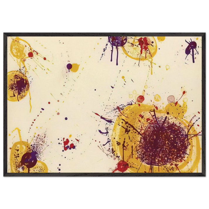 Yellow Speck - Sam Francis 70x100 cm / 28x40 inches Framed Art Print – Black Wooden Frame
