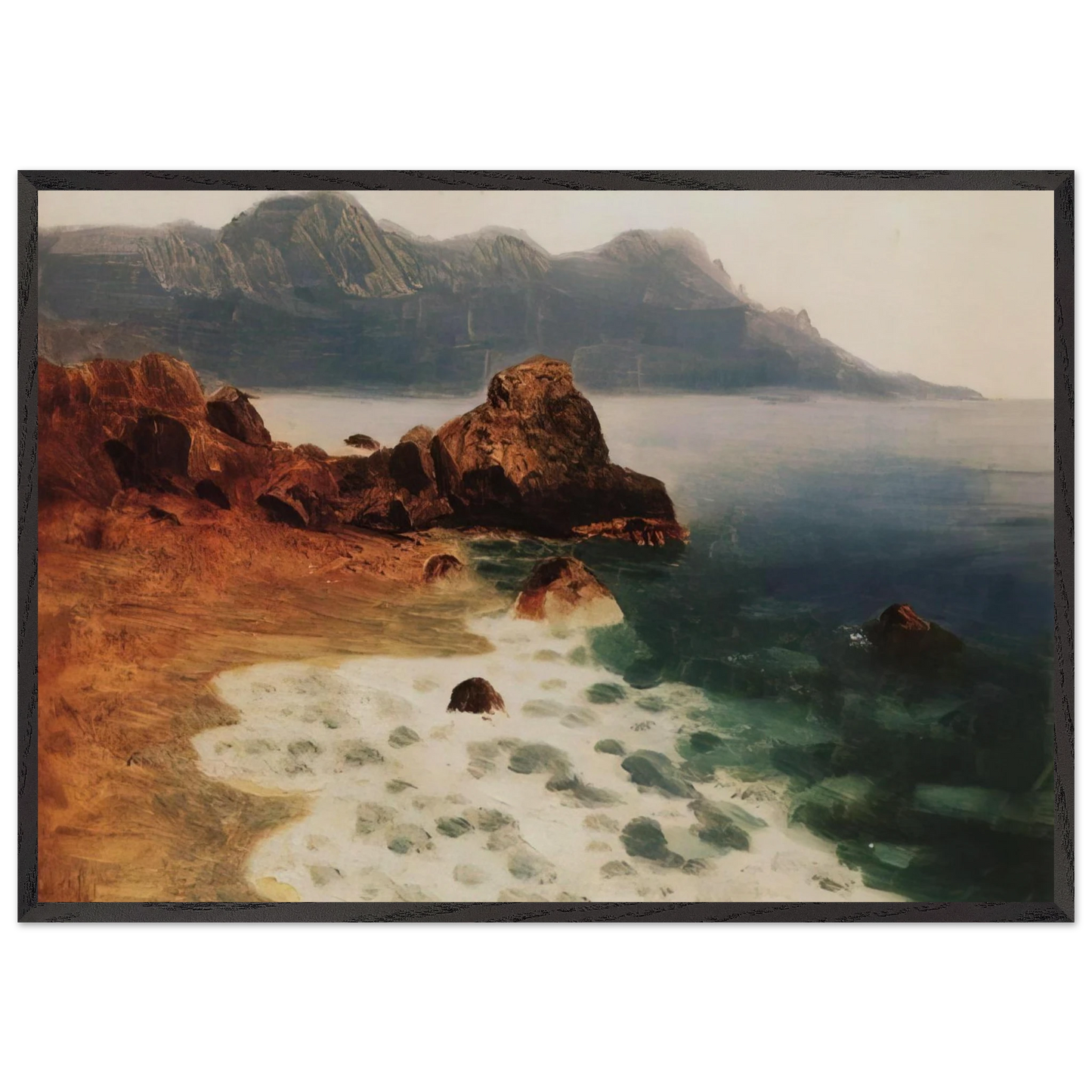 Seashore - Arkhyp Kuindzhi 70x100 cm / 28x40 inches Framed Art Print – Black Wooden Frame