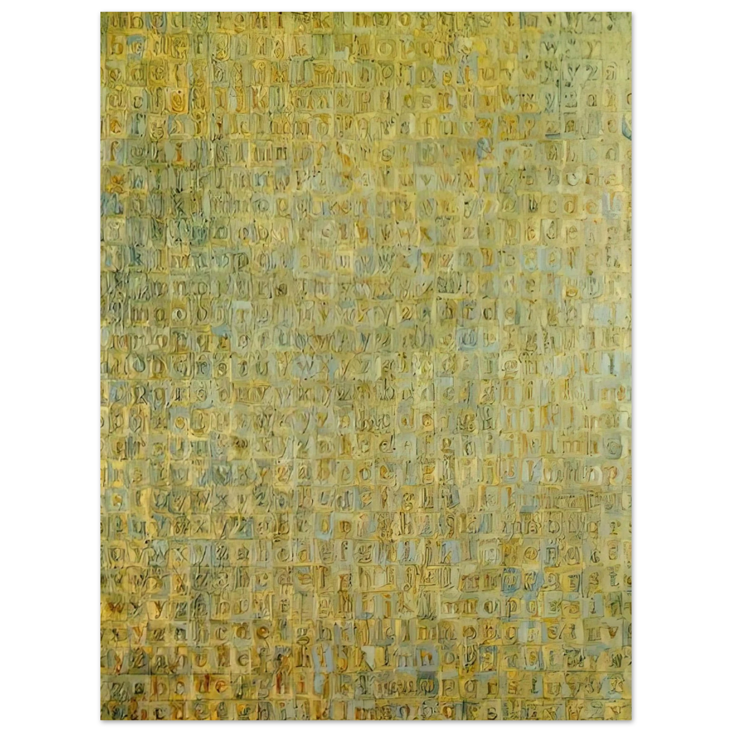 Jasper Johns - GREY ALPHABETS 75x100 cm / 30x40inches Fine Art Poster
