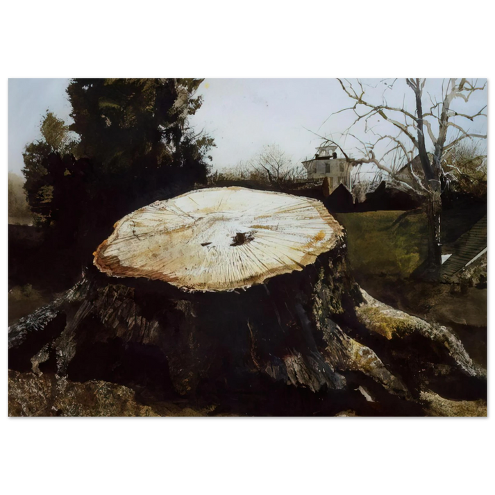 Andrew Wyeth - THE BIG OAK Wall Art - 30x40 cm / 12x16 inches - Premium Wooden Framed Poster With Fine Art Paper-canvas - White frame