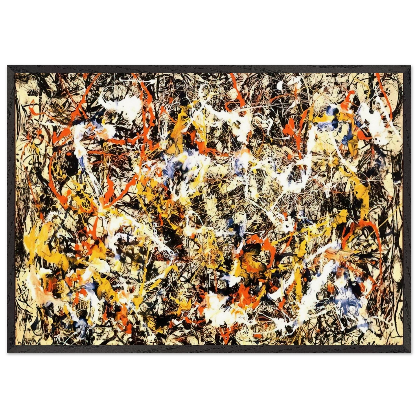 CONVERGENCE 1952 - Jackson Pollock 70x100 cm / 28x40 inches Framed Art Print – Black Wooden Frame